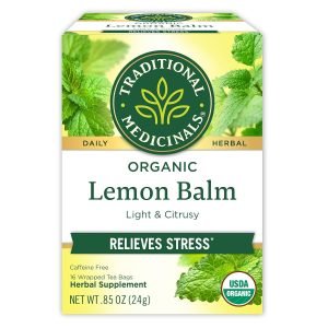 Traditional Medicinals Organic Lemon Balm Herbal Tea, Calming and Supports Digestion, (Pack of 1) – 16 Tea Bags
